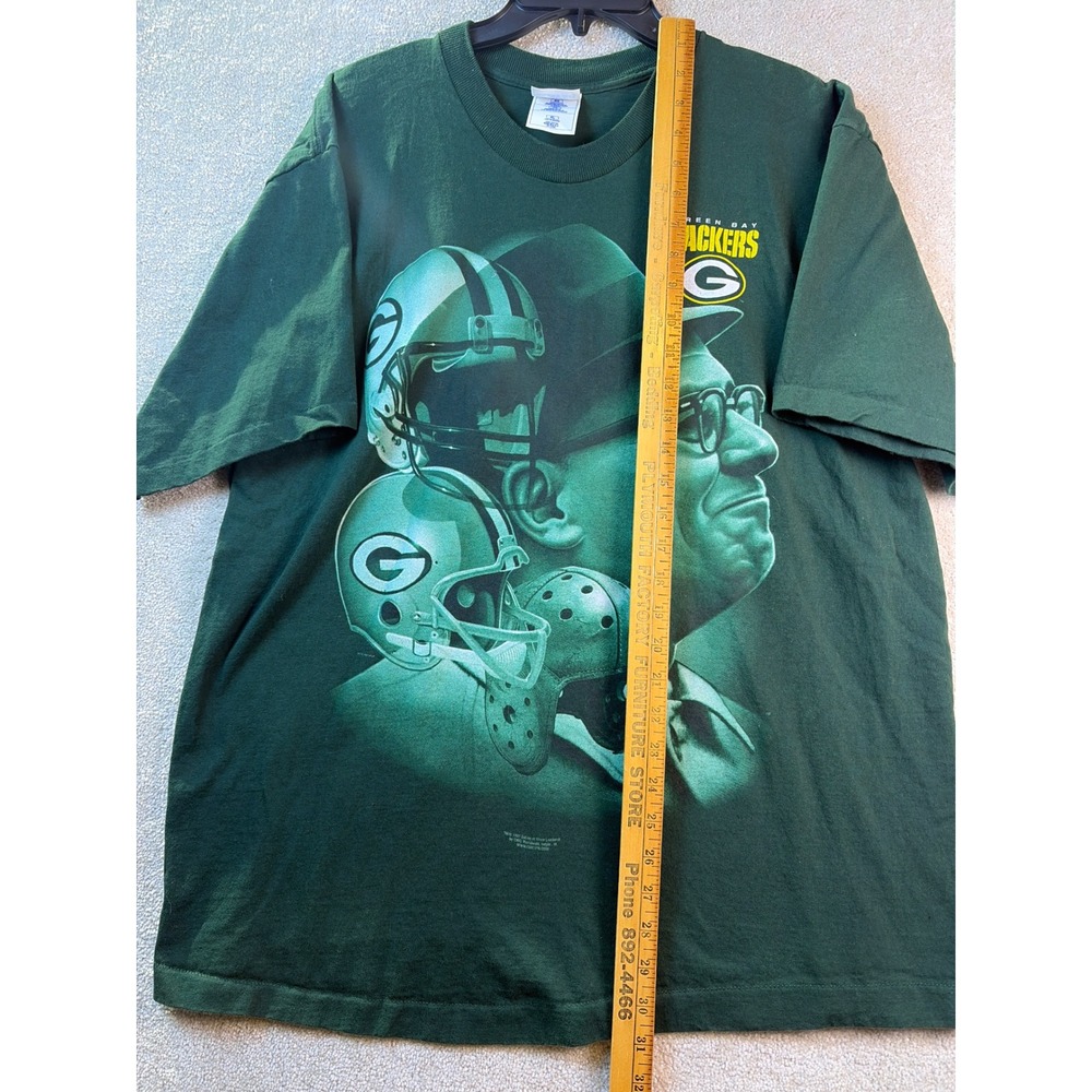 Vtg Pro Player Green Bay Packers Men T Shirt XL Vince Lombardi 90s Single Stitch - Picture 6 of 7